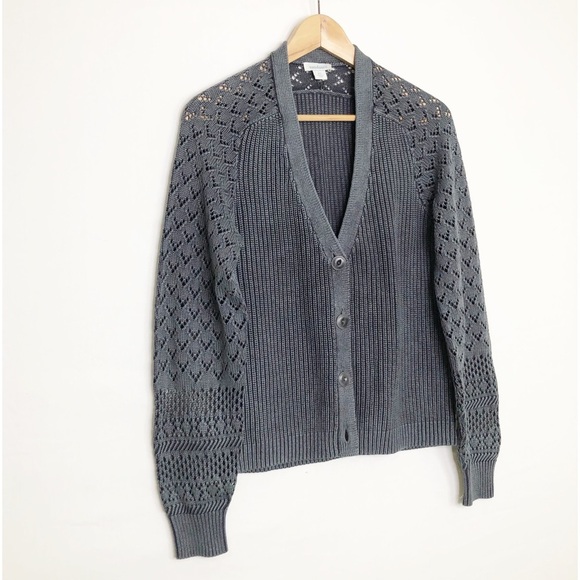 Sundance gray ribbed button cardigan - Picture 13 of 14